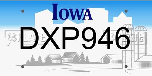 DXP946 Iowa License Plate