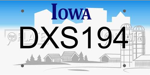 DXS194 Iowa License Plate