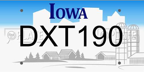 DXT190 Iowa License Plate