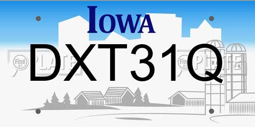 DXT31Q Iowa License Plate