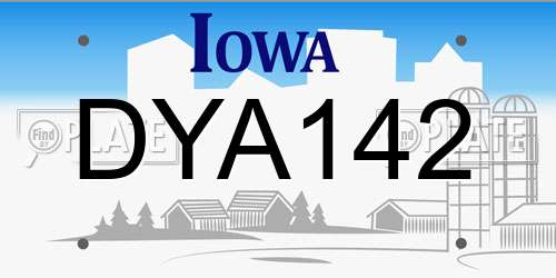 DYA142 Iowa License Plate