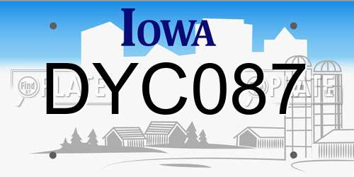 DYC087 Iowa License Plate
