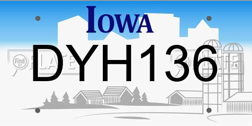 DYH136 Iowa License Plate