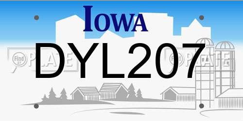DYL207 Iowa License Plate