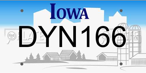 DYN166 Iowa License Plate