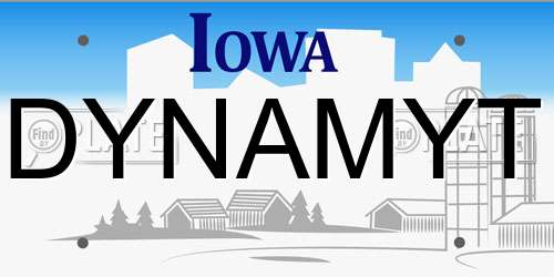 DYNAMYT Iowa License Plate