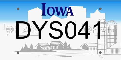 DYS041 Iowa License Plate
