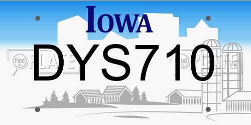 DYS710 Iowa License Plate