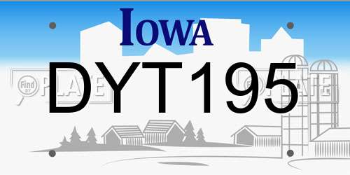 DYT195 Iowa License Plate