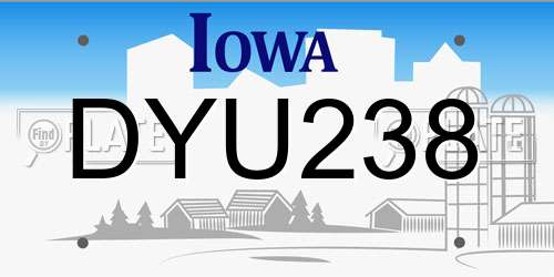 DYU238 Iowa License Plate