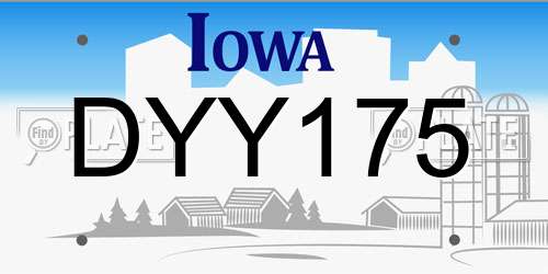 DYY175 Iowa License Plate