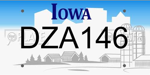 DZA146 Iowa License Plate