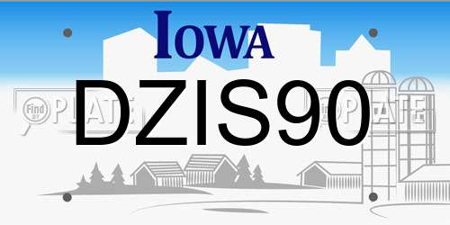 DZIS90 Iowa License Plate