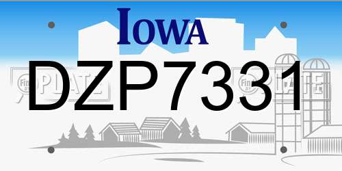 DZP7331 Iowa License Plate