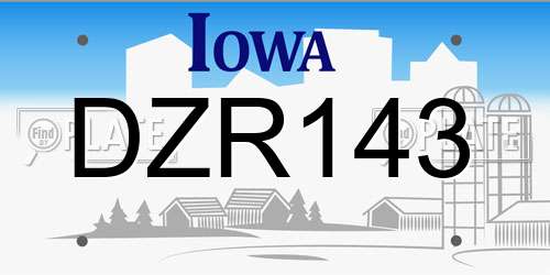 DZR143 Iowa License Plate