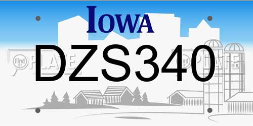 DZS340 Iowa License Plate