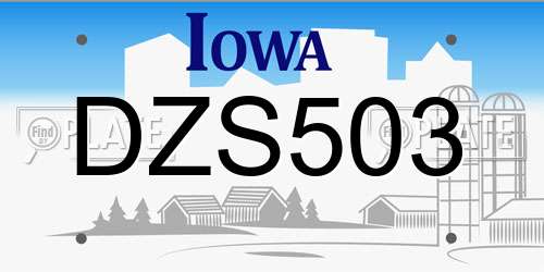 DZS503 Iowa License Plate