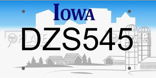DZS545 Iowa License Plate