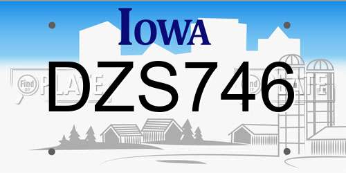 DZS746 Iowa License Plate