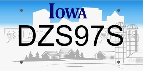 DZS97S Iowa License Plate