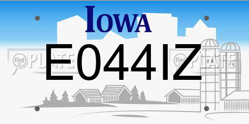 E044IZ Iowa License Plate