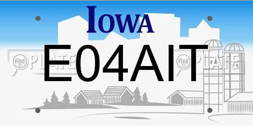 E04AIT Iowa License Plate