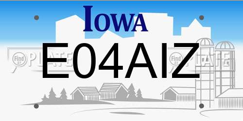 E04AIZ Iowa License Plate