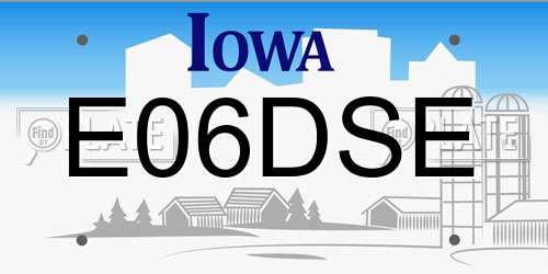 E06DSE Iowa License Plate