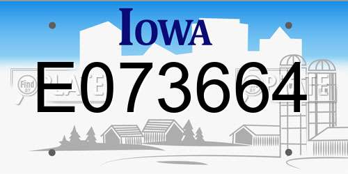 E073664 Iowa License Plate