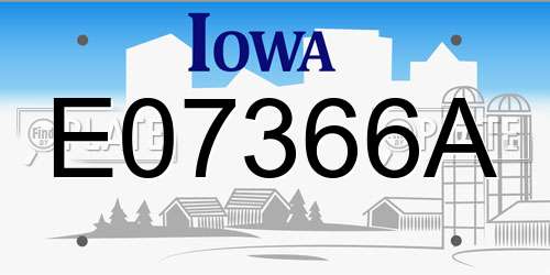 E07366A Iowa License Plate