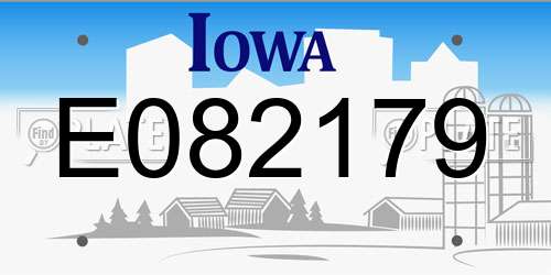 E082179 Iowa License Plate