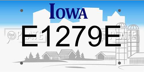 E1279E Iowa License Plate