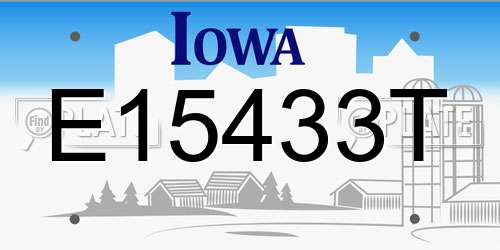 E15433T Iowa License Plate