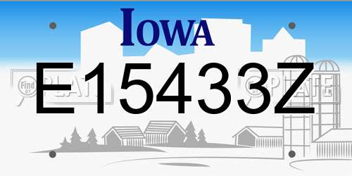 E15433Z Iowa License Plate