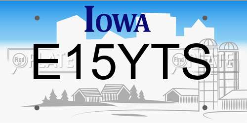E15YTS Iowa License Plate