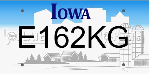 E162KG Iowa License Plate