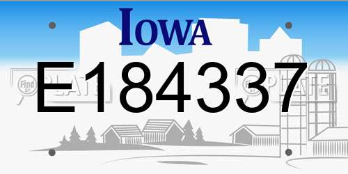 E184337 Iowa License Plate