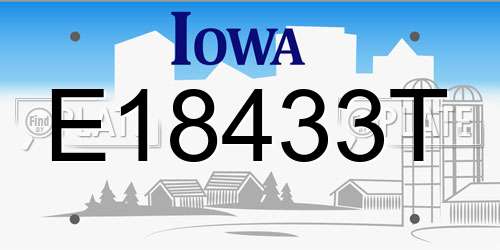 E18433T Iowa License Plate
