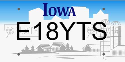 E18YTS Iowa License Plate
