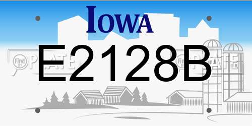 E2128B Iowa License Plate