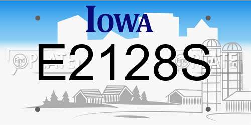E2128S Iowa License Plate