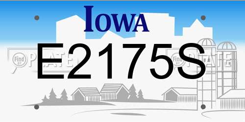 E2175S Iowa License Plate