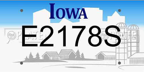 E2178S Iowa License Plate