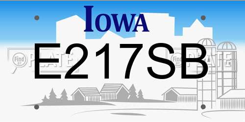 E217SB Iowa License Plate