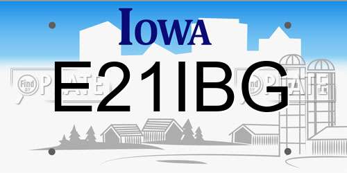 E21IBG Iowa License Plate
