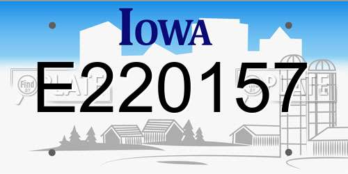 E220157 Iowa License Plate