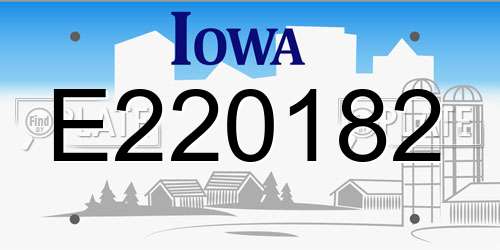 E220182 Iowa License Plate