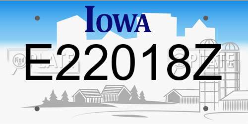 E22018Z Iowa License Plate