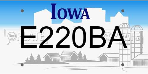 E220BA Iowa License Plate