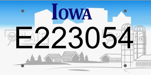 E223054 Iowa License Plate